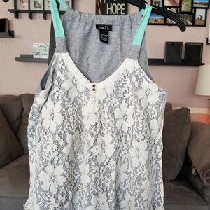 Rue 21 Lace Overlay Tank Top